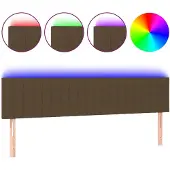 vidaXL Hoofdbord LED 200x5x78/88 cm stof donkerbruin