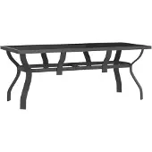 vidaXL Tuintafel 180x80x70 cm staal en glas grijs en zwart
