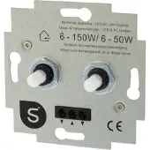 Q-Link Duo dimmer | Q-link (Universeel, Inbouw, Draaiknop, 6 tot 150W)
