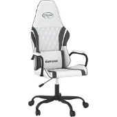 vidaXL Massage gamestoel kunstleer wit en zwart