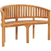 vidaXL Bananenbank 120 cm massief teakhout