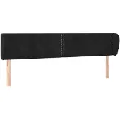 vidaXL Hoofdbord met randen 163x23x78/88 cm fluweel zwart