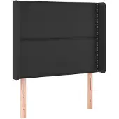 vidaXL Hoofdbord met randen 103x16x118/128 cm kunstleer zwart