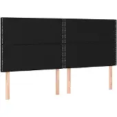 vidaXL Hoofdbord zwart 160x5x118/128 cm stof