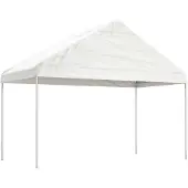 vidaXL Prieel met dak 4,08x2,23x3,22 m polyetheen wit