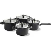 BK Flow Cool Black 4 delige kookpannenset met deksel