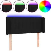 vidaXL Hoofdbord LED 83x16x78/88 cm stof zwart