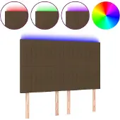 vidaXL Hoofdbord LED 144x5x118/128 cm stof donkerbruin