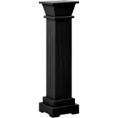 vidaXL Plantenstandaard klassieke zuil vierkant 17x17x66 cm MDF zwart