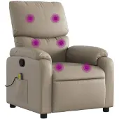 vidaXL Massagestoel verstelbaar kunstleer cappuccinokleurig