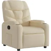 vidaXL Fauteuil verstelbaar stof crèmekleurig