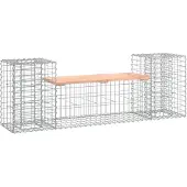 vidaXL Tuinbank van gabionen, 183x41x60,5 cm, massief douglashout