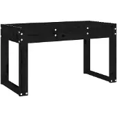 vidaXL Tuinbank 80x38x45 cm massief grenenhout zwart