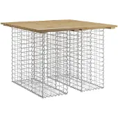 vidaXL Tuintafel van gabionen, 100x102x72 cm, van geïmpregneerd grenenhout
