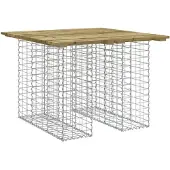 vidaXL Tuintafel van gabionen, 100x102x72 cm, van geïmpregneerd grenenhout