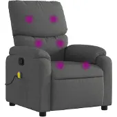 vidaXL Massagestoel verstelbaar stof donkergrijs