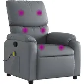 vidaXL Massagestoel verstelbaar kunstleer grijs