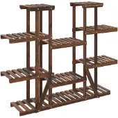 vidaXL Plantenstandaard 110x25x110,5 cm massief vurenhout