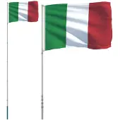 vidaXL Vlag met vlaggenmast Italië 5,5 m aluminium