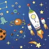 Daisy Lunch servetten - Space Rockets and Aliens