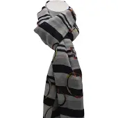 Moda Dames-Sjaal-Zwart-Wit