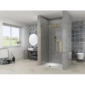 Van Rijn ST08 douchedeur met helder glas 95-105cm messing