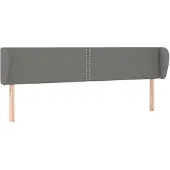 vidaXL Hoofdbord met randen 183x23x78/88 cm stof donkergrijs