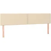 vidaXL Hoofdborden 180x5x78/88 cm stof crèmekleurig