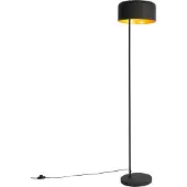 QAZQA Retro vloerlamp zwart met gouden binnenkant - Jinte