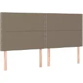 vidaXL Hoofdbord taupe 200x5x118/128 cm Stof