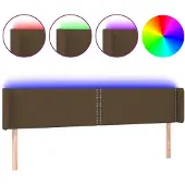 vidaXL Hoofdbord LED 183x16x78/88 cm stof donkerbruin