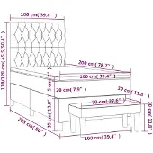 vidaXL Boxspring met matras stof donkerbruin 100x200 cm