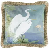 Mars & More kussen fluweel zilverreigers gouden franjes 45x45cm*