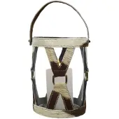 Mars & More *windlicht koe hengsel bruin/wit 20cm*