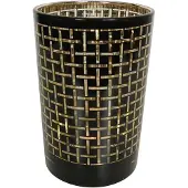 Mars & More windlicht zwart blokjes large 18cm*
