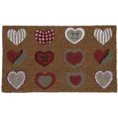 Mars & More deurmat kokos hartjes rood wit beige 75cm