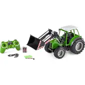 Carson 907347 RC Traktor mit Frontlader 1:16 RC functiemodel Elektro Landbouwvoertuig Incl. accu, oplader en batterijen voor de zender