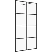 vidaXL Inloopdouchewand 140x195 cm ESG-glas transparant en zwart