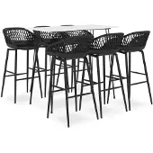 vidaXL 7-delige Barset wit en zwart