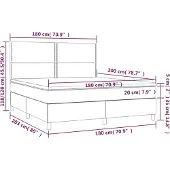 vidaXL Boxspring met matras stof donkergrijs 180x200 cm