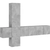vidaXL 5-delige Tv-wandmeubelset bewerkt hout betongrijs