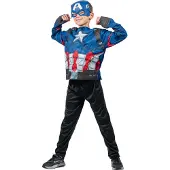 Rubies FRANCE - Captain America top en maskerset voor kinderen