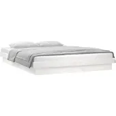 vidaXL Bedframe LED massief hout wit 120x200 cm