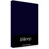 ISleep Kussenslopen Satijn Katoen - 2 Stuks - Donker Blauw