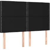 vidaXL Hoofdbord zwart 144x5x118/128 cm stof