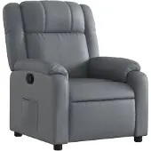 vidaXL Fauteuil verstelbaar kunstleer grijs