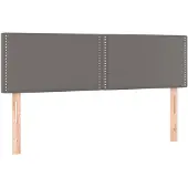 vidaXL Hoofdborden 144x5x78/88 cm kunstleer grijs