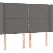 vidaXL Hoofdbord met randen 147x16x118/128 cm kunstleer grijs