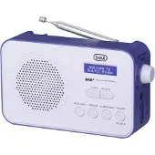 Trevi Dab 7F92 R Radio Portable Dab/Dab+, Affichage Dot Matrix à Haute lisibilité, Horloge avec 2 réveils programmables, Batterie Rechargeable au Lithium Bleu