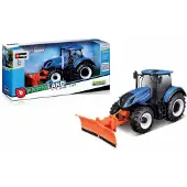 Bburago 18-44081 New Holland T7.315 HD Μεταλλικό Ρεπλίκα Τρακτερ μπλε με εκχιονιστή κλίμακα 1:32 για